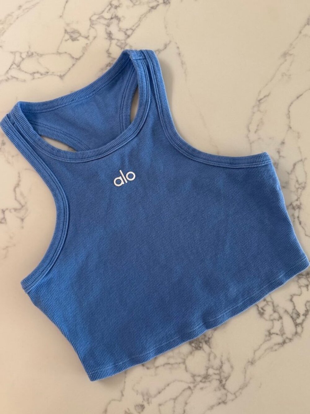 Alo Yoga Aspire Tank - Crystal Clear Blue - Size Small